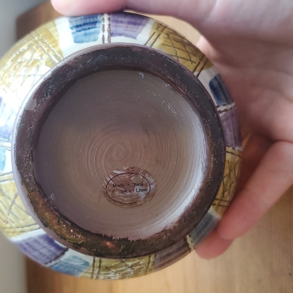 RARE Anthropologie Decorative Vase Purple Blue Green - Picture 3 of 4